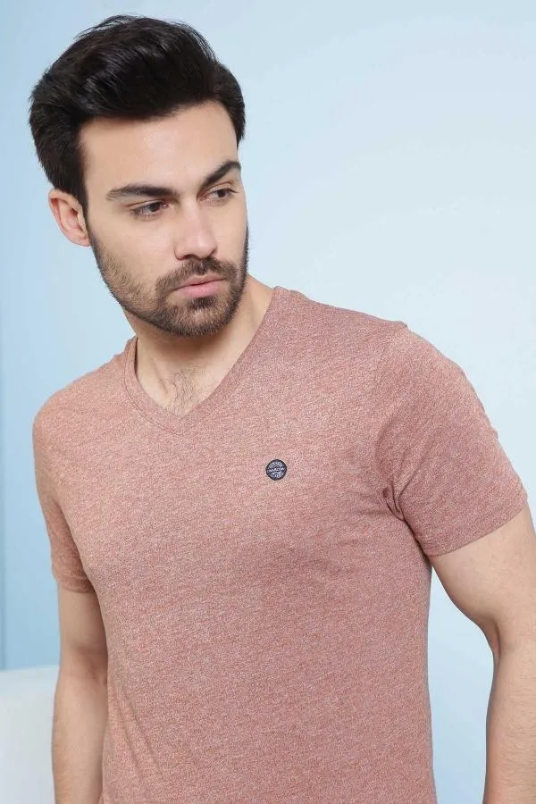 T SHIRT V NECK RUST
