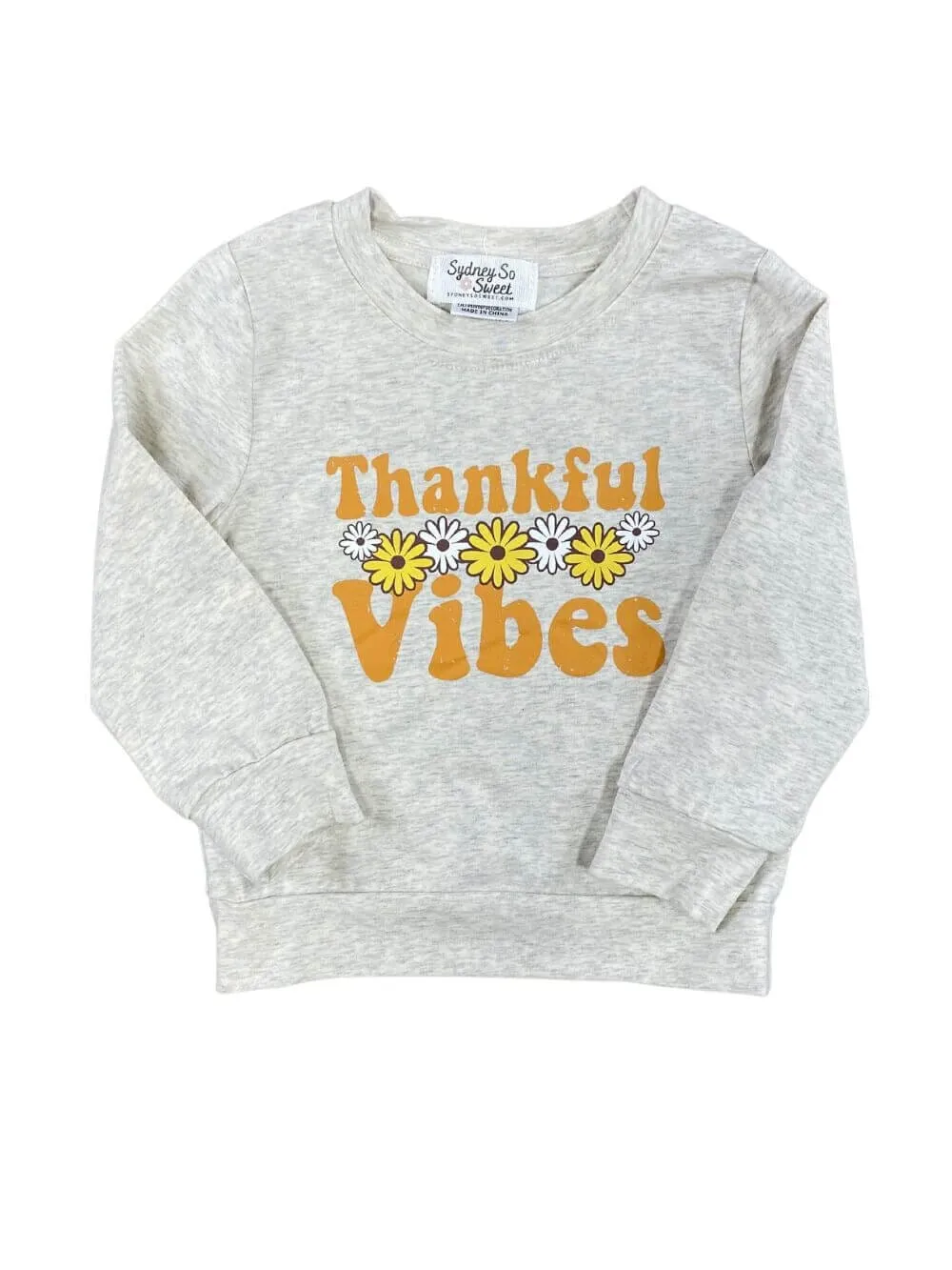 Thankful Vibes Sunflower Girls Long Sleeve Top