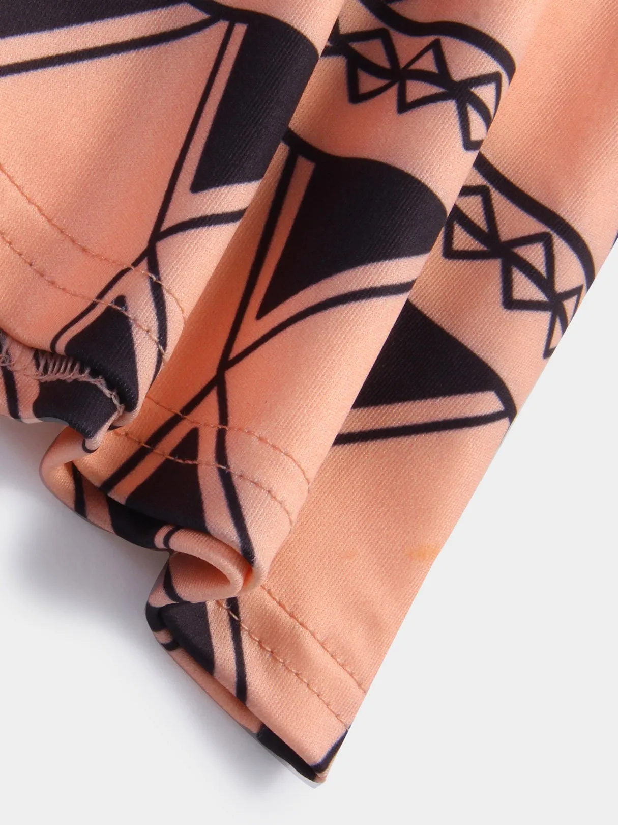 Wholesale Orange Crew Neck Sleeveless Geometrical Casual Dress